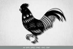 Rooster Papercut SVG Product Image 1