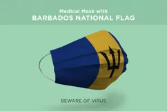 Mask with bahamas bahrain bangladesh barbados Nation flag Product Image 5
