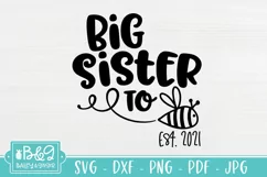 Big Sister To Be SVG - 2021 New Big Sister Announcement Product Image 2