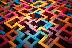 3d render of a colorful, intricate wooden labyrinth Product Image 1