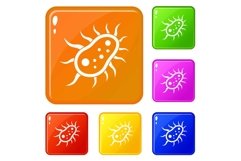 Bacteria centipede icons set vector color Product Image 1