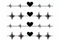 Heartbeat SVG, Cardio Heart SVG files for Silhouette Cameo and Cricut Product Image 3