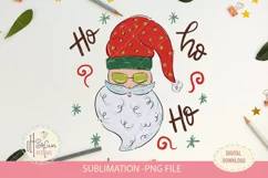 Santa claus ho ho ho, Christmas sublimation png, doodle Product Image 1