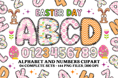 Easter Day Alphabet png clipart, easter day letters doodle Product Image 1