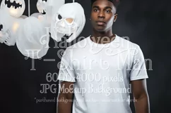 Halloween T Shirt Mockup Male, White T-Shirt Mockup, d23 Product Image 1