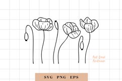 Poppy svg, Wildflower svg, floral svg, flowers cut files Product Image 1