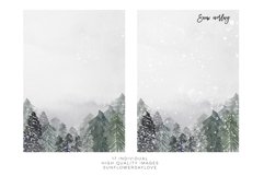 Winter Conifers clipart, Watercolor Forest clip art Product Image 4