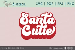 Santa Cutie Retro Christmas SVG - PNG, DXF, EPS, SVG, Cut Product Image 2