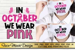 In October - We Wear Pink SVG Awareness Ribbon SVG PNG DXF Product Image 2