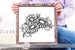 Daisy Floral Arrangement SVG | Farmhouse Flowers | DXF More Product Image 1