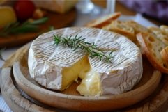 Gourmet camembert cheese with fresh rosemary Product Image 1