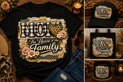 Mom The Heart of the Family PNG | Buffalo Plaid &amp; Leopard Mo Product Image 1