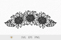 Sunflower svg, Flower border svg, Sunflower swag svg Product Image 1