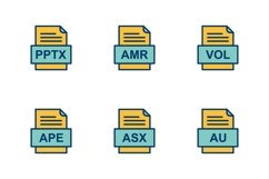 Set Of File Formats Icons Product Image 1