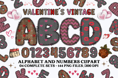 Valentine Alphabet Clip Art, valentines day letters doodle Product Image 1