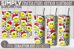 Christmas Emoji Sublimation Tumbler Wrap Product Image 1