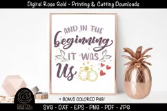 And In The Beginning It Was Us - Wedding SVG, Husband Wife Product Image 1