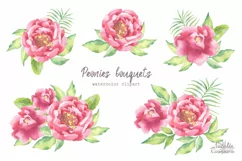 Watercolor Peonies set - Free Design of The Week Product Image 4