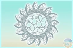 Hand Drawn Plumeria Mandala Zentangle SVG Dxf Eps Png PDF Product Image 4