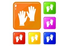 Medical gloves icons set vector color Product Image 1