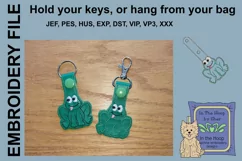ITH Happy Frog Key Fob - Embroidery Design Product Image 1