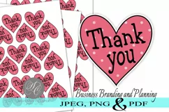 Polka Dot Heart Thank You Print and Cut Stickers Product Image 2