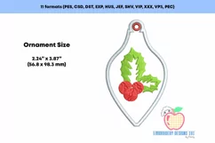 Christmas Holly Leaves and Berry In The Hoop Ornament Product Image 2
