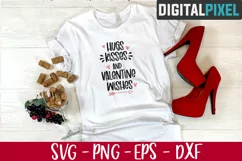 Hugs Kisses and Valentine Wishes Svg, Valentines Svg, Heart Product Image 2