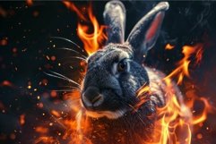 Furious Angry rabbit fire. Generate Ai Product Image 1