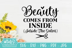 Hair Salon SVG - Beauty Comes From Inside - Hairdresser SVG Product Image 4