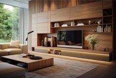 Modern living room interior with scenic view Product Image 1