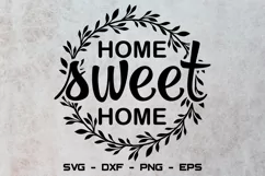 Home sweet home svg, Sweet home laurel wreath svg Product Image 1