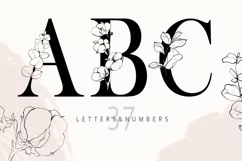 Floral alphabet clipart. Uppercase letters, numbers- 37 png Product Image 1
