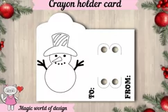 Snowman Christmas Coloring Card, Crayon Holder Card svg Product Image 2