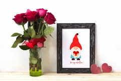 Gnome valentine svg with letter, heart. Be my valentine Product Image 4