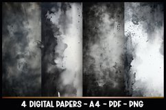 4 Digital Papers Black Grunge I Planner Pages A4 Product Image 1