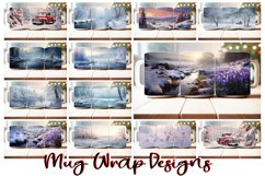 100 Winter Mug Wrap Bundle, Christmas Sublimation PNG, Snow Product Image 2