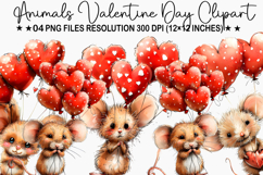 Animals Valentine Day Clipart Product Image 1