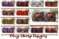 160 Halloween Mug Wrap PNG Bundle | 11oz 15oz Sublimation Product Image 2
