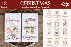 Christmas Kitchen Towel Sublimation Bundle Product Image 1