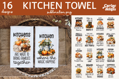 Fall Kitchen Towel Sublimation, Farmhouse Kitchen Towel Product Image 1