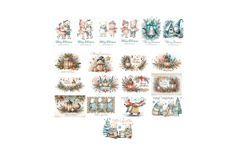 Merry Christmas Card. Printable cards BUNDLE Product Image 11