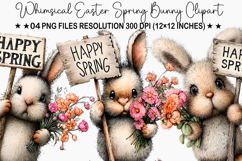 Easter Cute Whimsical Bunny Clipart PNG Product Image 1