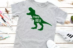 three Rex, 3rd birthday Dinosaur SVG tyrannosaurus rex svg Product Image 2