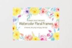 Watercolor floral frames - 8&quot; x 11.5&quot; - A4 Product Image 3