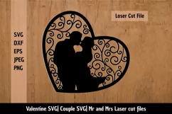 Love Couple silhouette SVG| Heart SVG| Mr and Mrs cut files Product Image 2