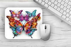 Colorful Butterflies Mousepad Sublimation Design, Animal Mou Product Image 1