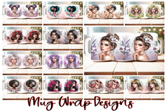 170 Feminine Mug Wrap Designs 11oz &amp; 15oz PNG Afro, Floral Product Image 12