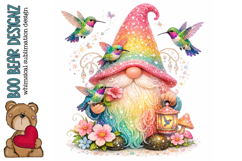 Hummingbirds and Gnome Clipart Product Image 1