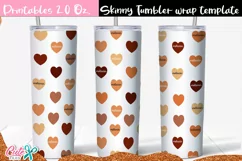 Heart Melanin 20 Oz. Skinny Tumbler Wrap Sublimation Product Image 1